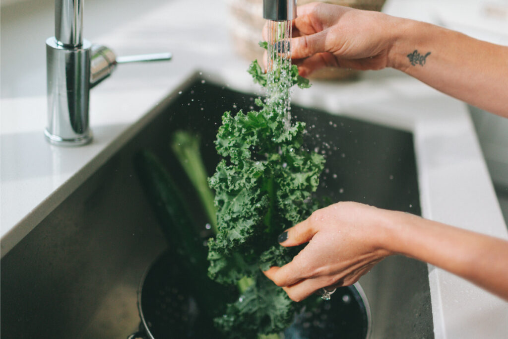 Kale and leafy greens will help a healthy pregnancy since they are rich in calcium. Don't forget to wash your produce!
